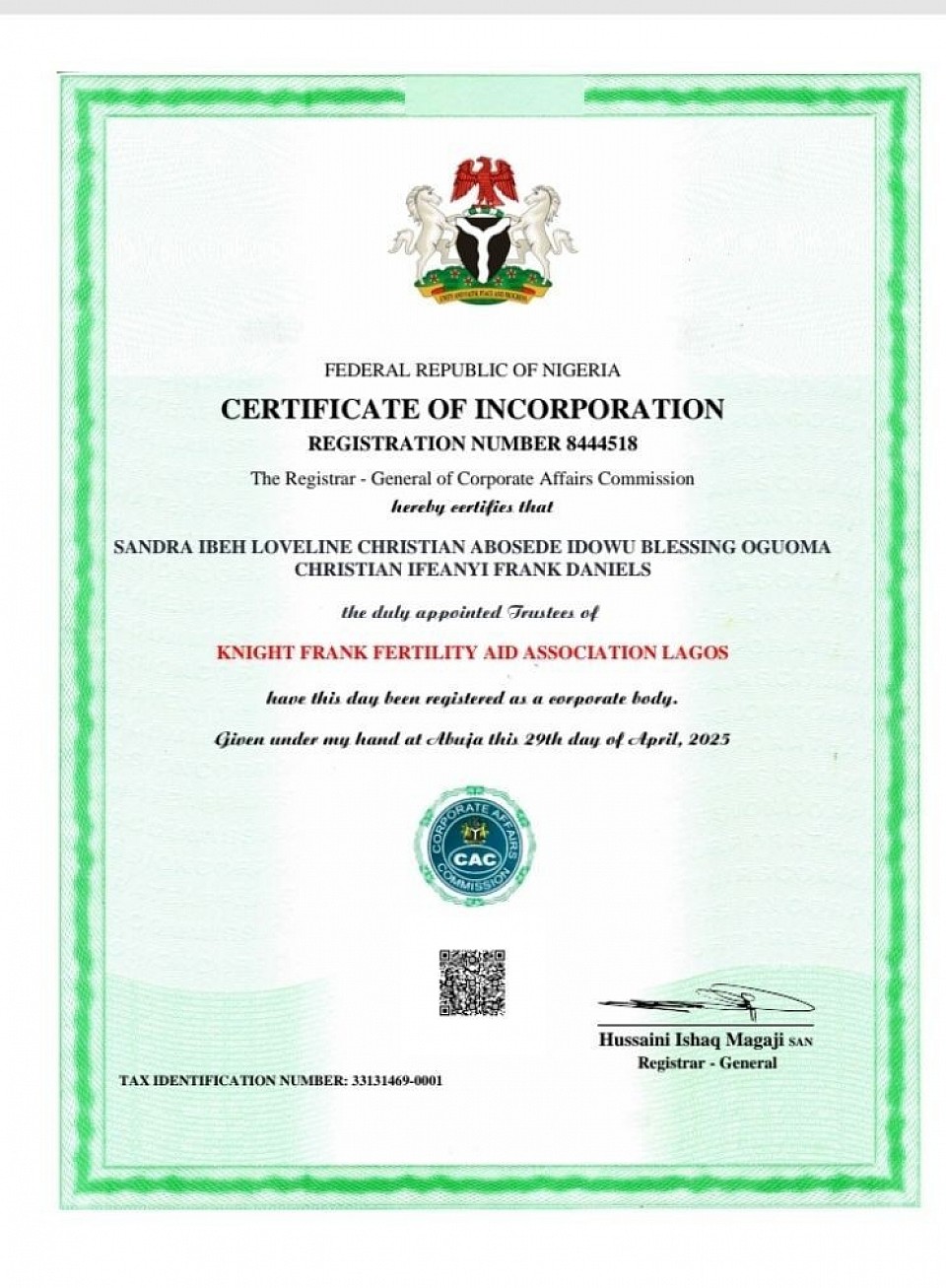 ASAN's C.A.C REG