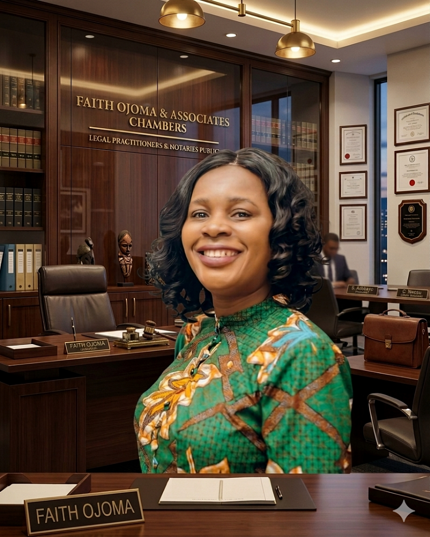 BAR. MRS. FAITH OJOMA AJOMALE ESQ. SCN: 054283 ( FAITH OJOMA & ASSOCIATES )  ASAN's LEGAL COUNSEL (+234) 806 285 0713, (+234) 909 458 1007 E-MAIL: Faithfullove_5@yahoo.com With KFFAAL's & ASAN's Reg No: ASAN/007/2025