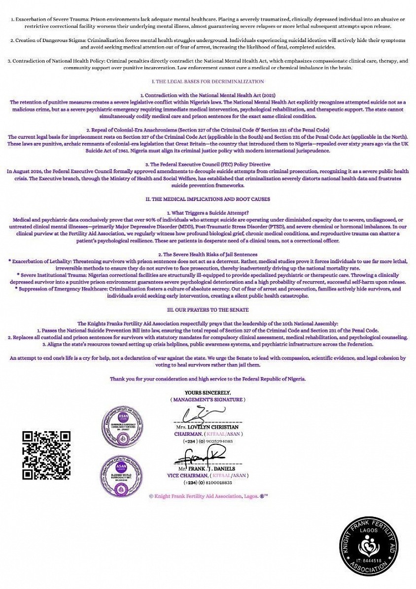 KFFAAL / ASAN LEGAL MEMORANDUM & BASES FOR DECRIMINALIZATION Page 2